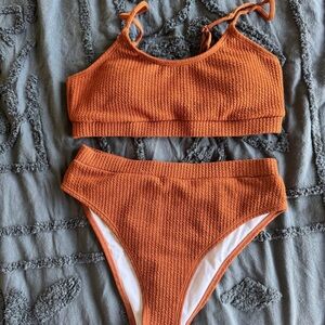 High rise swim bikini burnt orange size M